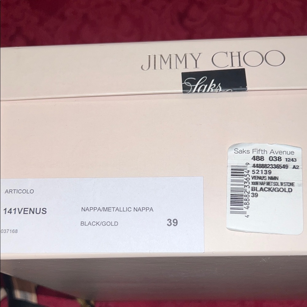 Like New Jimmy Choo Black and Gold Strappy Heels - Picture 10 of 10